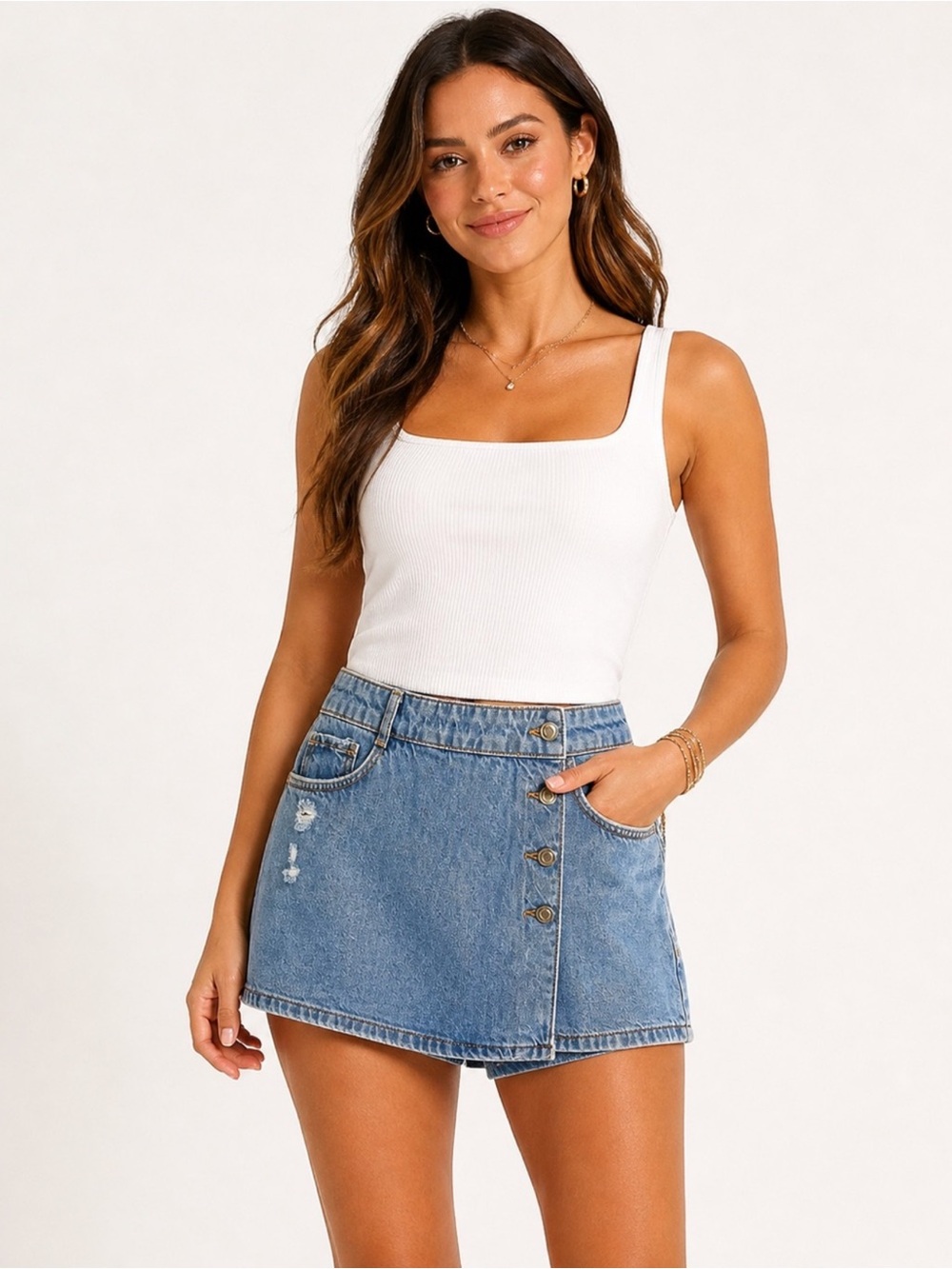 Zara Denim Wrap Skort